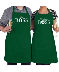 Sarcastic The Boss The Real Boss Funny Couple Printed Unisex Adult Apron